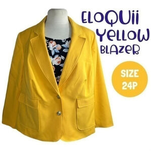Eloquii yellow blazer size 24 petite